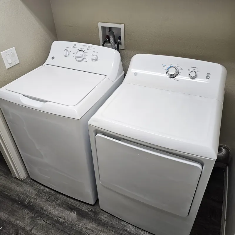 Washer and dryer set installed for a Las Vegas Appliance Rentals customer